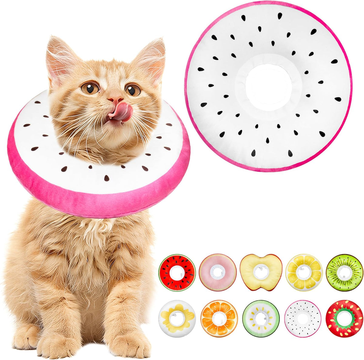 Cat Cone Collar Soft, Adjustable Cat Recovery Cone to Stop Licking, Cute Kitten Donut Collar After Surgery, Elizabethan Collars for Kittens, Lightweight Cats Neck Cones (Orange, Small) - Image 13