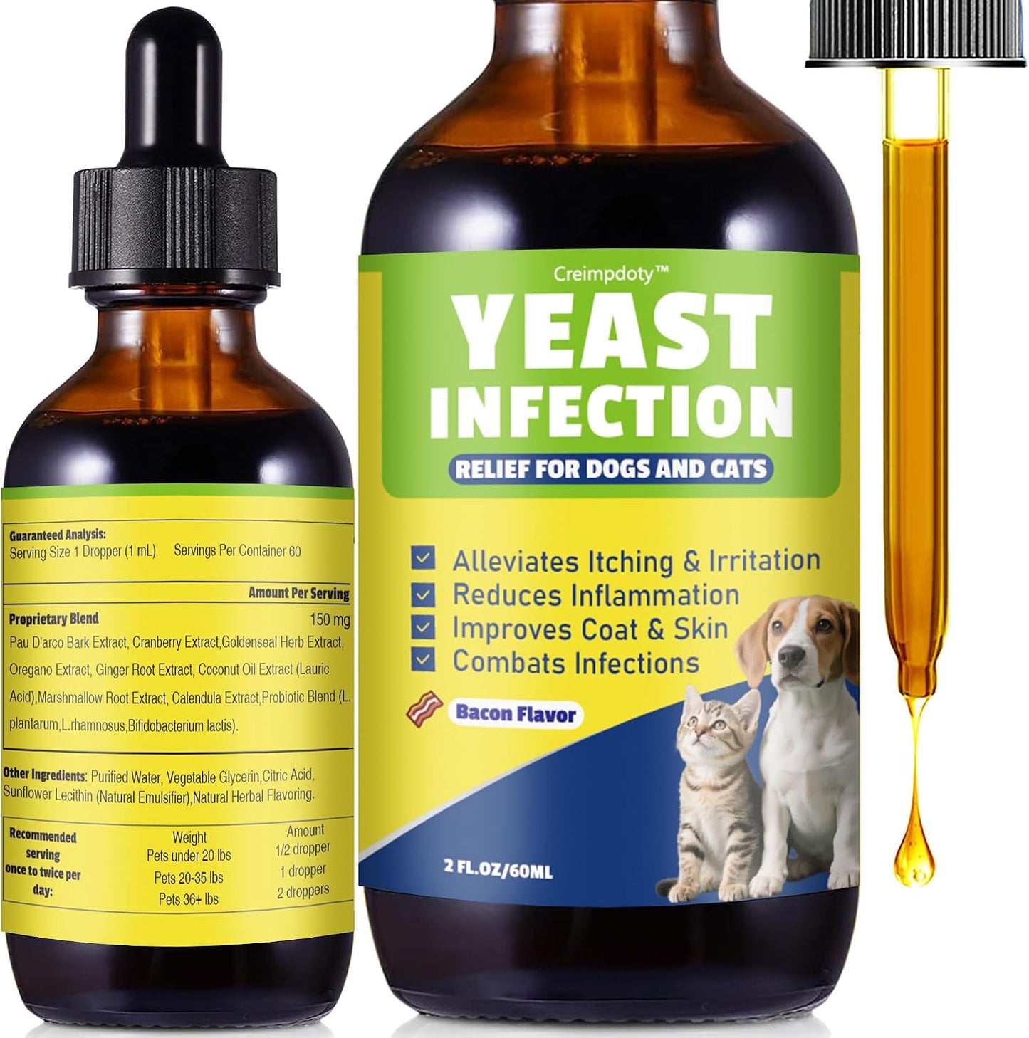 Alivo Natural Yeast Relief drops front view premium pet allergy supplement