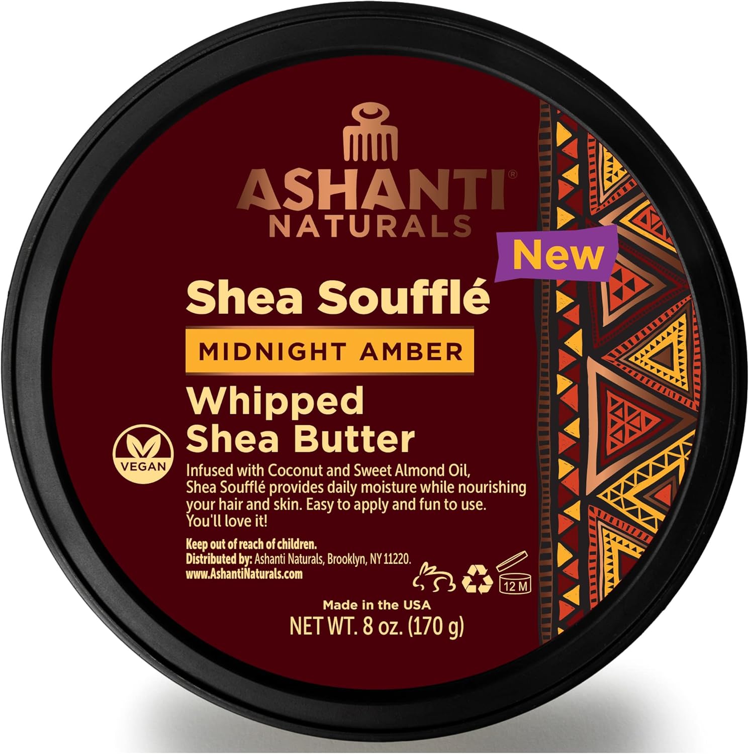 Ashanti Naturals Midnight Amber Whipped Shea Butter front view