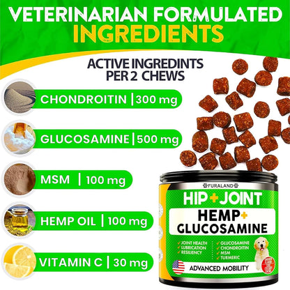 Furaland glucosamine and chondroitin canine mobility chew facts and ingredients list