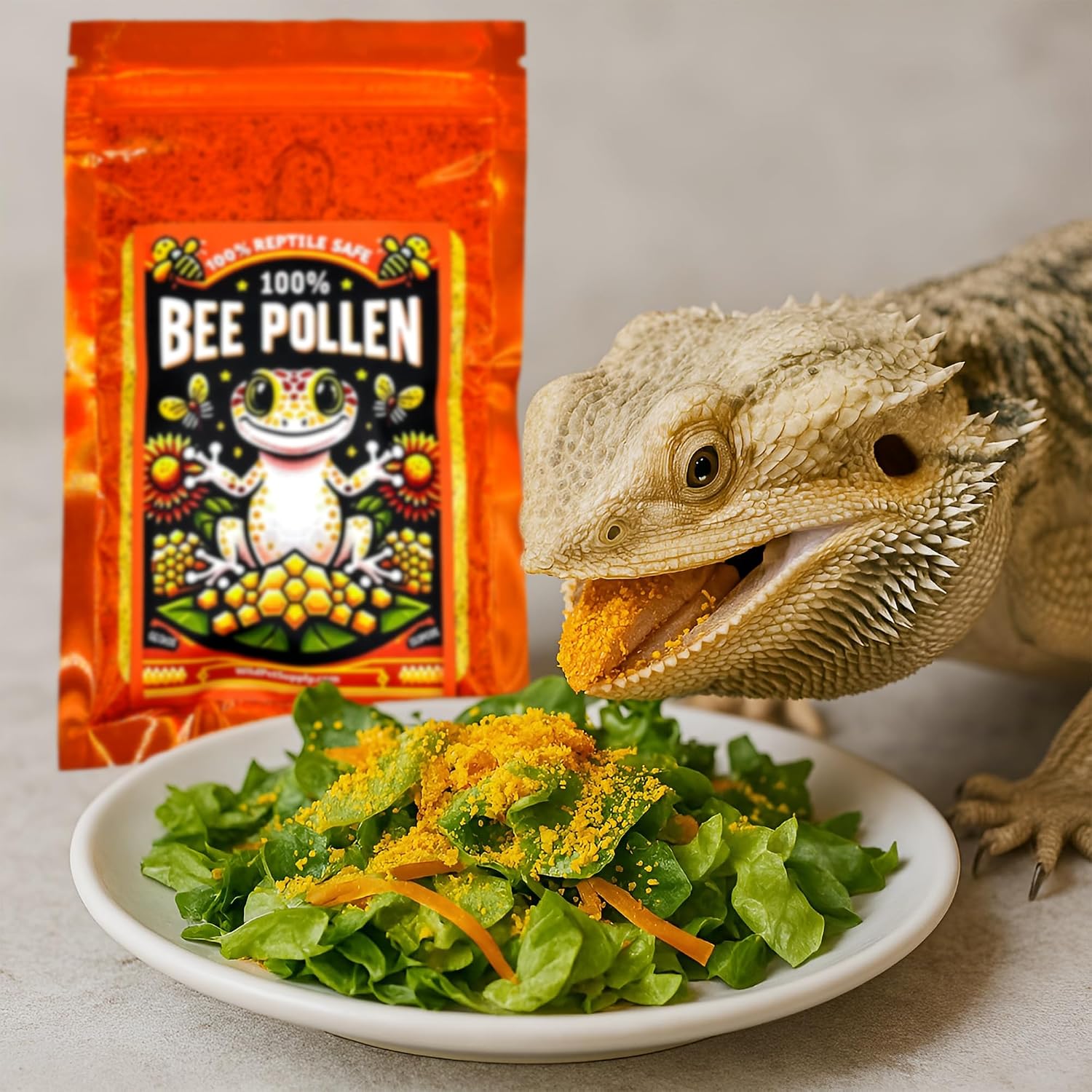 Resealable bag of CTWPets bee pollen for reptiles