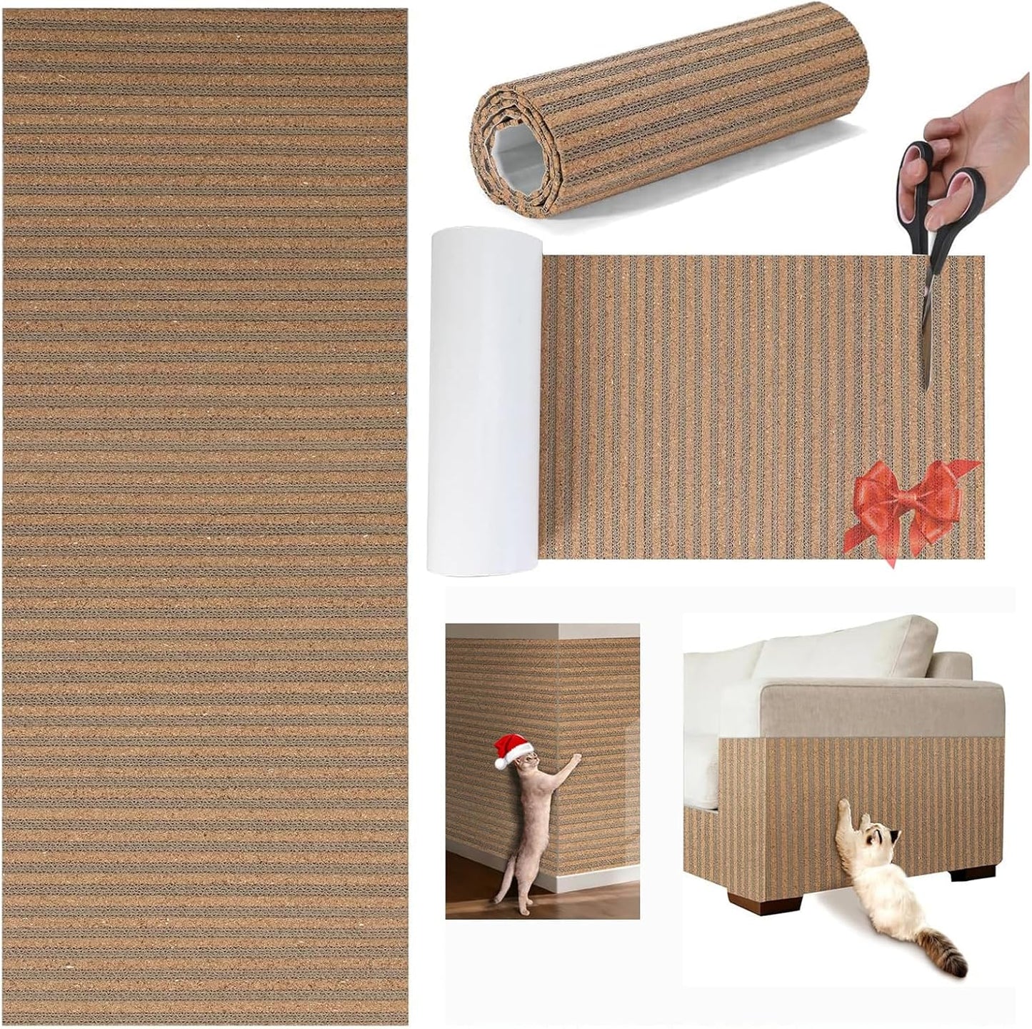 Natural Cork-Cat Scratch Pad-Cat Scratch Mat Rug-Avoid Cat Couch Protector-Cat Scratch Furniture Protector for Post/Sofa/Floor-Indoor Wall Scratchers-Cat Scratching Carpets-Stretching-Kitty Gifts - Image 9