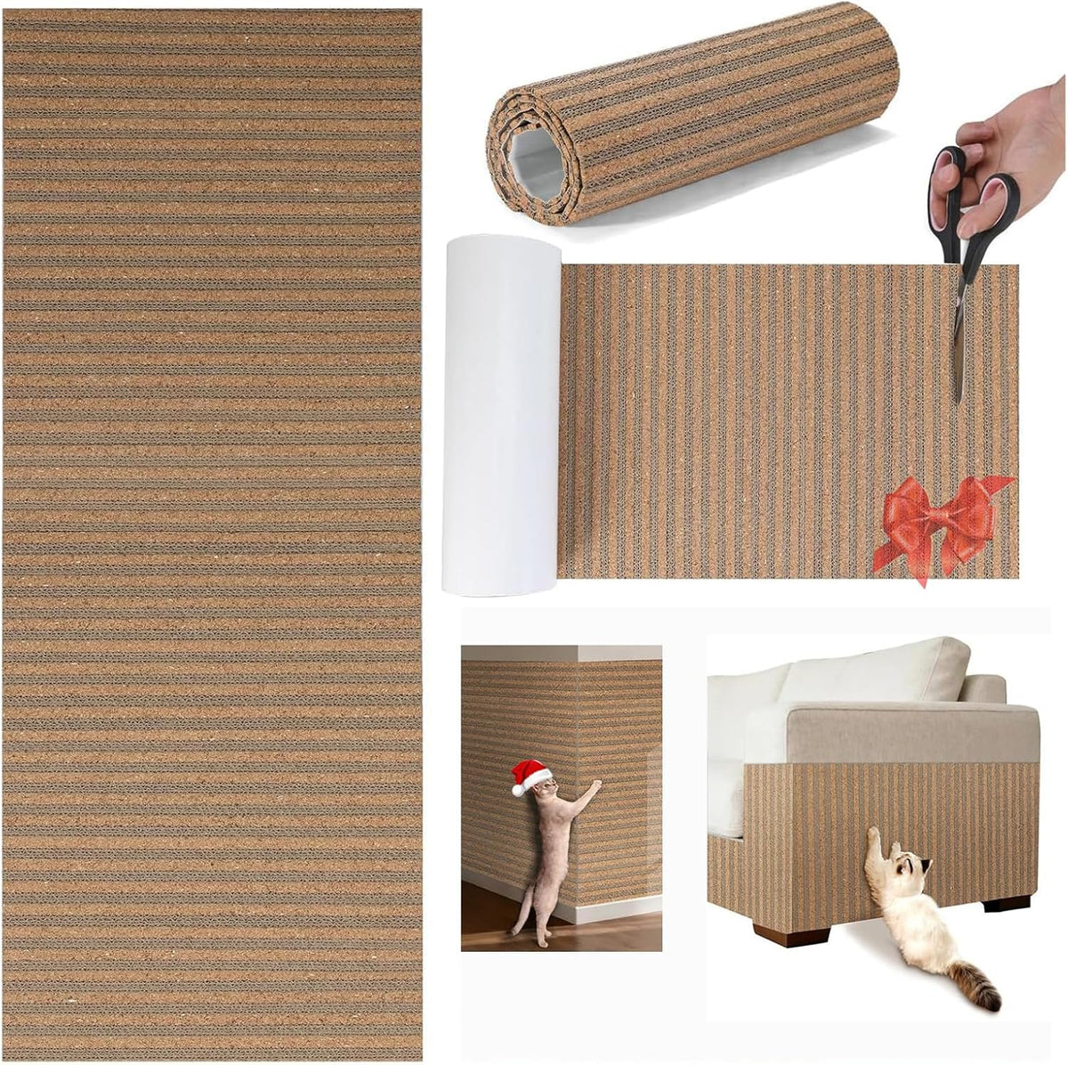 Natural Cork-Cat Scratch Pad-Cat Scratch Mat Rug-Avoid Cat Couch Protector-Cat Scratch Furniture Protector for Post/Sofa/Floor-Indoor Wall Scratchers-Cat Scratching Carpets-Stretching-Kitty Gifts - Image 9