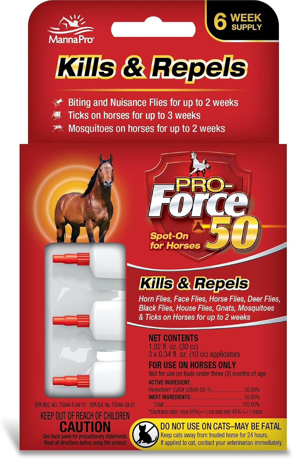 Manna Pro authentic imported USA horse grooming and pest control supplies box contents