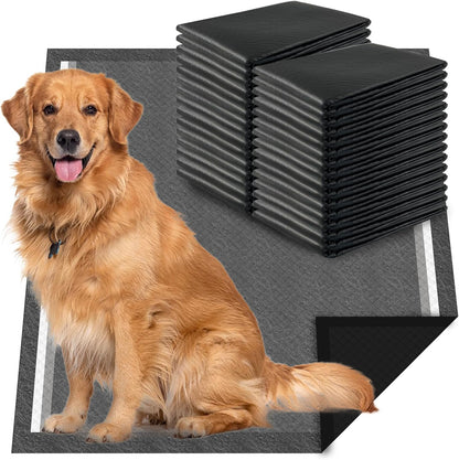 Dogcator Charcoal Dog Pee Pads front view showing the packaging of the thirty count training liners.