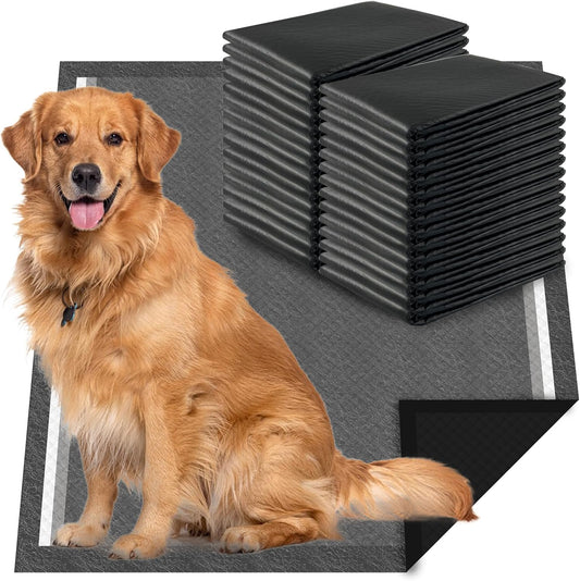 Dogcator Charcoal Dog Pee Pads front view showing the packaging of the thirty count training liners.