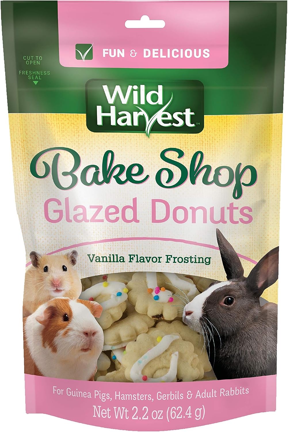 Wild Harvest Glazed Donuts Small Animal Treats pouch front view