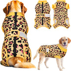 SlowTon Recovery Suit for Dogs - Dog Surgery Suit Female Spay Male Neuter, Dog Surgery Recovery Suit with Zipper, Pet Surgical Onesies Bodysuit Abdominal Wound Bandages (Pink Leopard, S) - Image 12