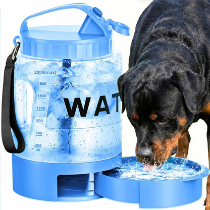 77oz Portable Dog Water Bottle, Camping Essentials, Large Travel Bottle with Pull-Out Drinking Bowl, Portable Beach Accessories, Car Water Container for Dogs, BPA Free - Black - Image 14
