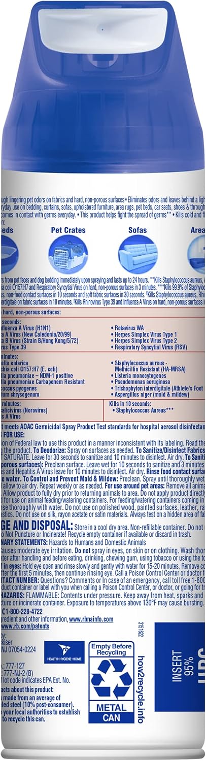 Close up of Lysol Pet Solutions 15 Ounce canister