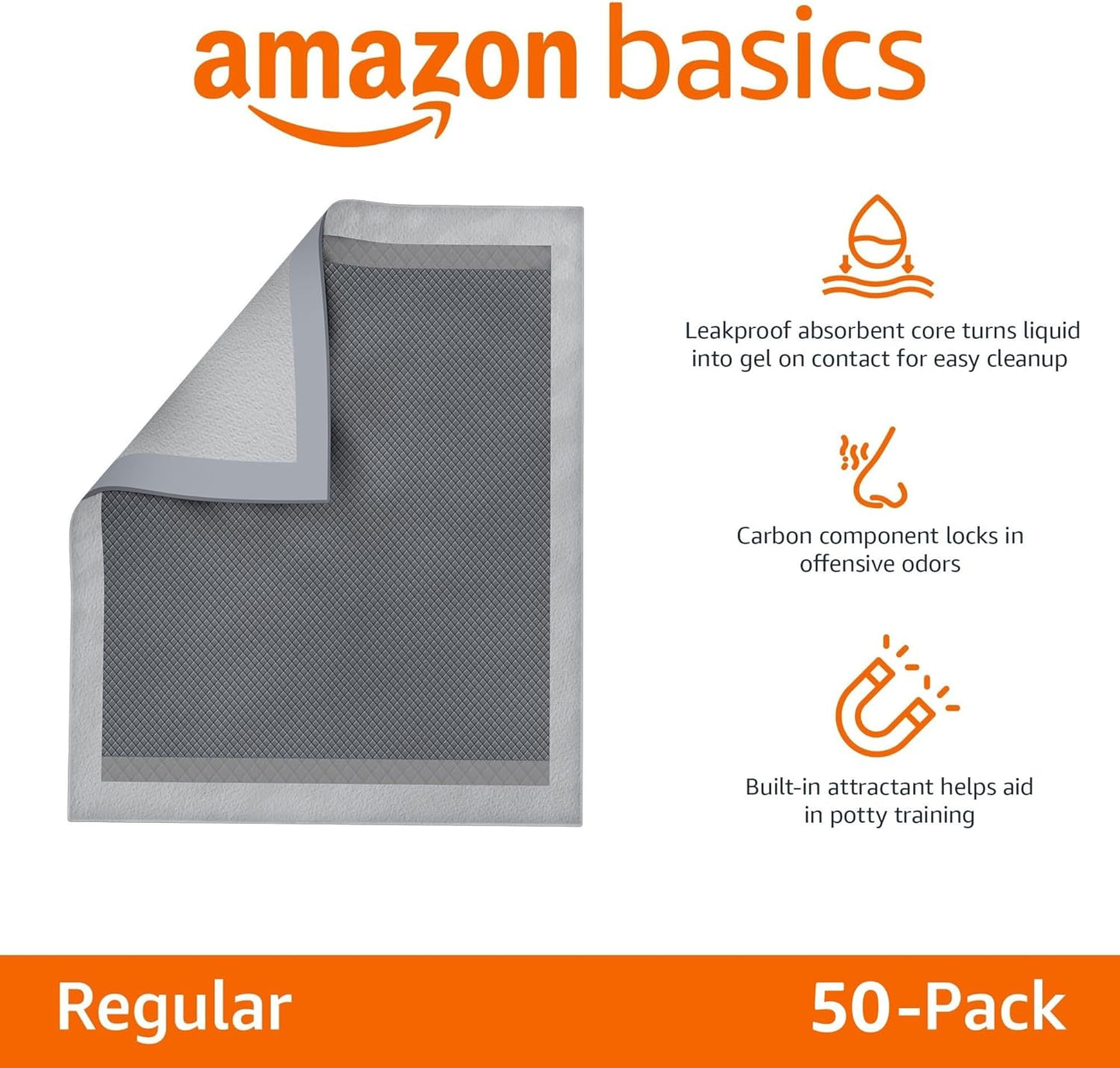 Extra large 28 by 34 inches gray puppy training pads laid flat on floor
