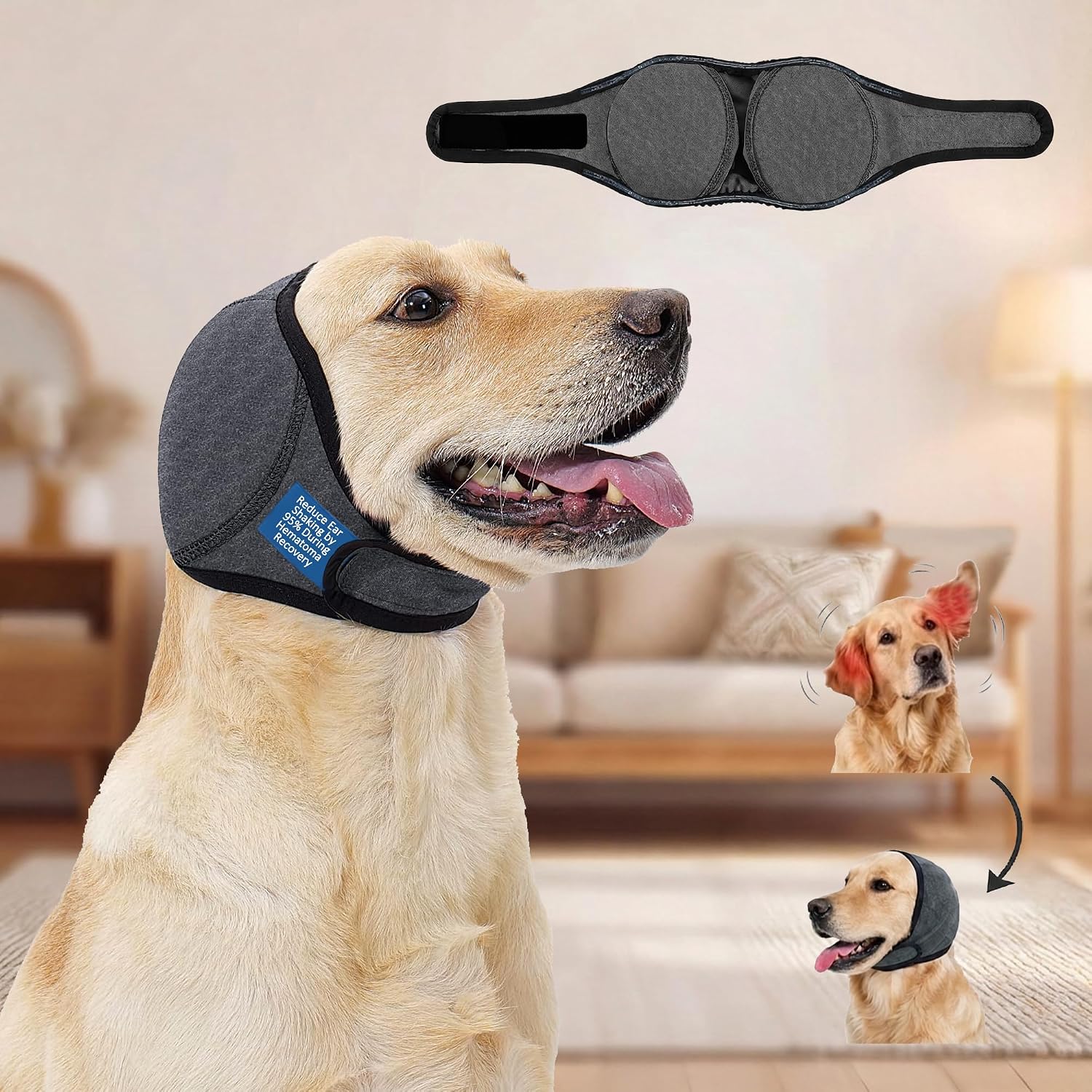 HOFI dog ear wrap for stopping head shaking premium fabric look