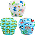 Wegreeco reusable swim diaper front view with ocean turtle design