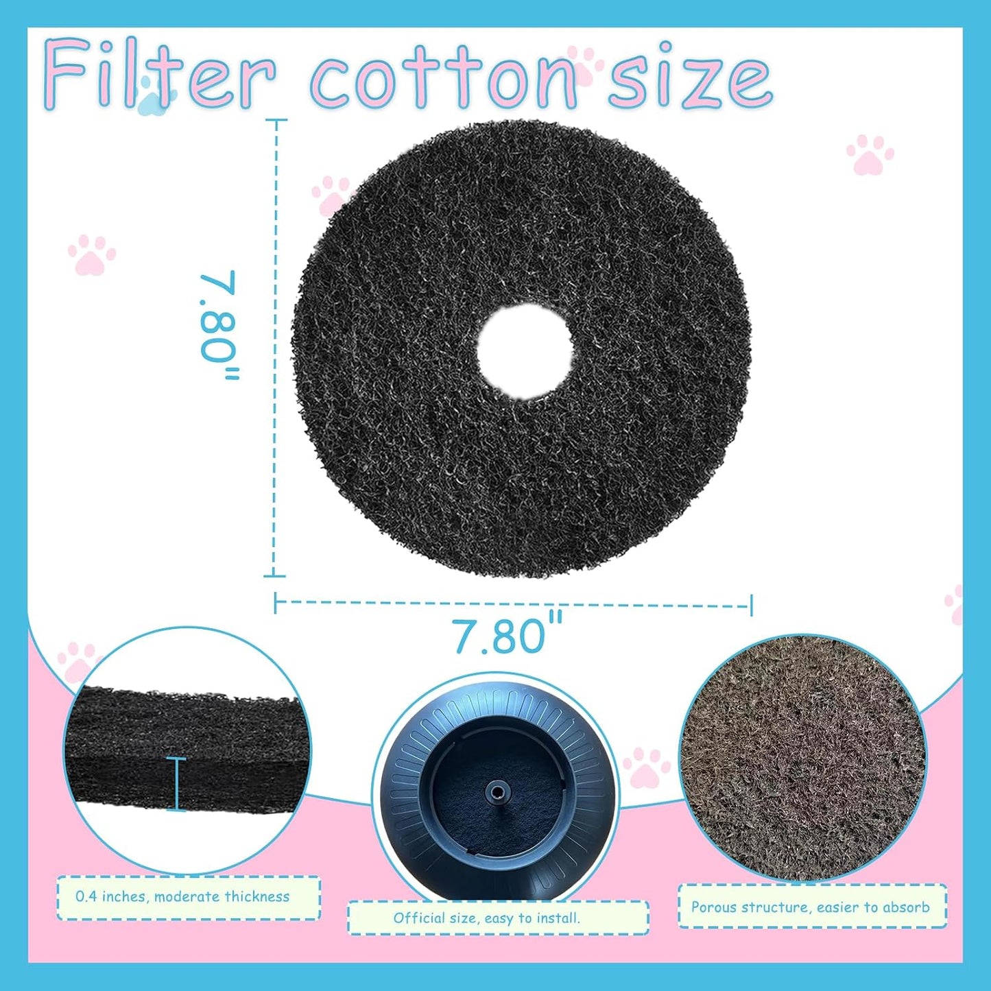 Losuin non toxic coconut shell carbon pet litter box filter bundle set
