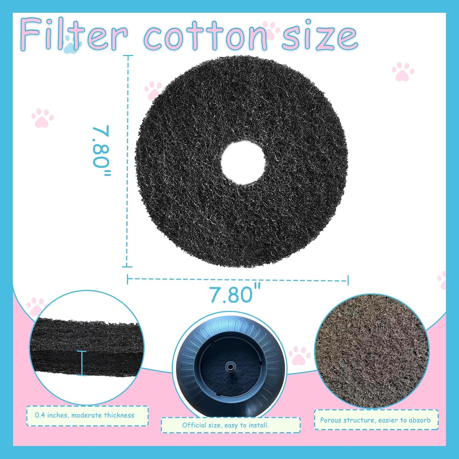 Losuin non toxic coconut shell carbon pet litter box filter bundle set