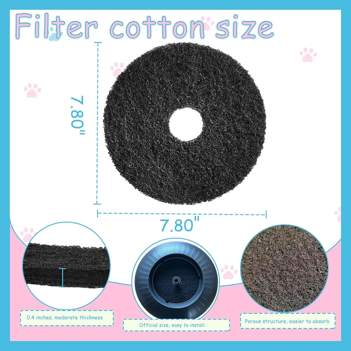 Losuin non toxic coconut shell carbon pet litter box filter bundle set