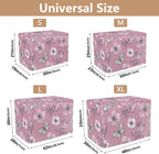 Close up of breathable polyester material on pink heart flowers dog cage cover