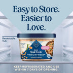 Nutritional facts panel on Blue Buffalo Love Made Fresh 1lb tub