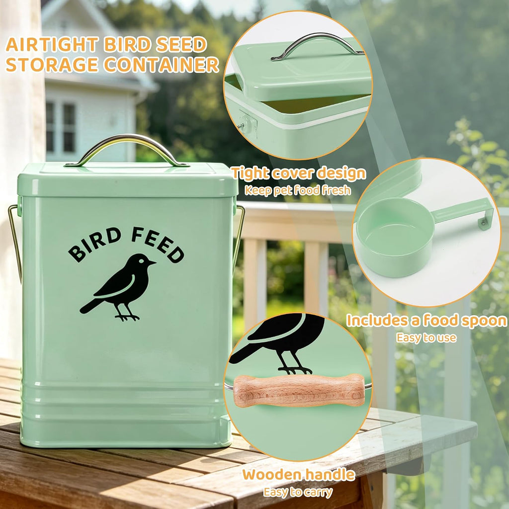 Candco airtight bird food canister showing silicone sealed lid.