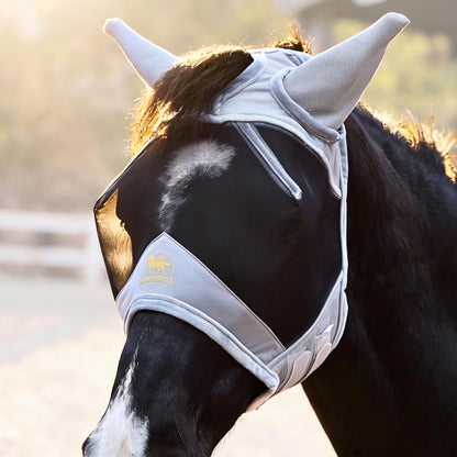 BARN & STABLE Fine Mesh Horse Fly Mask with Ears Lightweight UV Protection Fly Mask for Horses Large 3D Eye Space with Soft Fleece Trim Adjustable Straps - Image 9