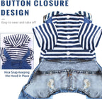 Doggyzstyle denim pet clothes blue striped jeans jumpsuits detailed stitching