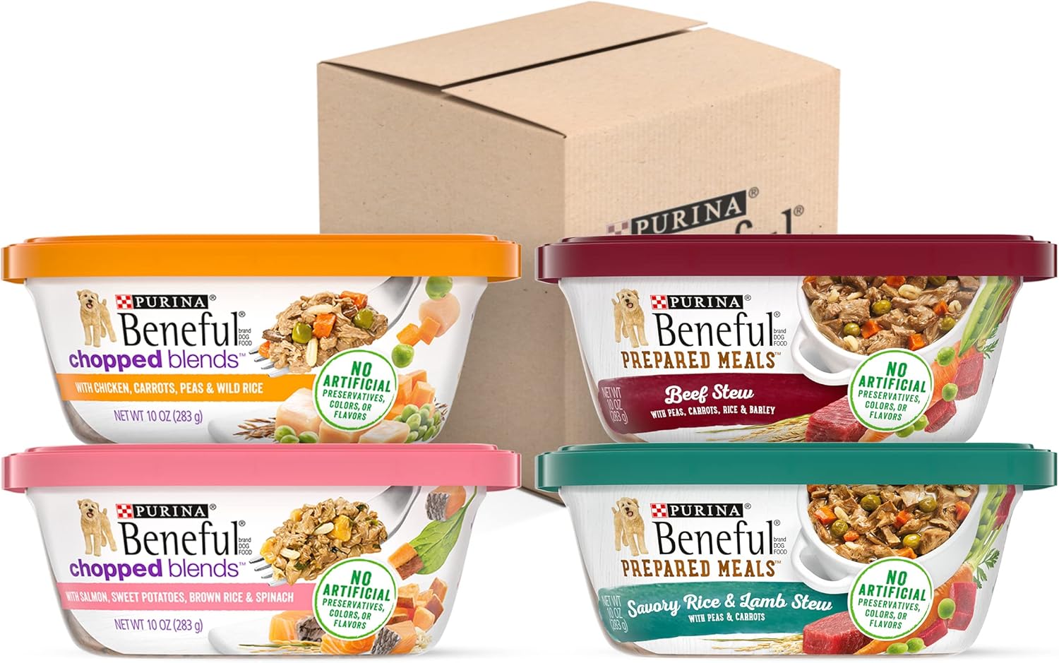 Purina Beneful Freshly Prepared Blends Wet Dog Food Variety Pack with Beef, Chicken, or LambDog Food - (Pack of 12) 10 oz. Tubs - Image 15