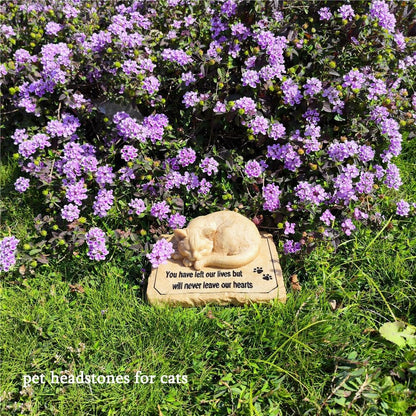 Premium cat remembrance garden stone showcasing detailed texture and structure