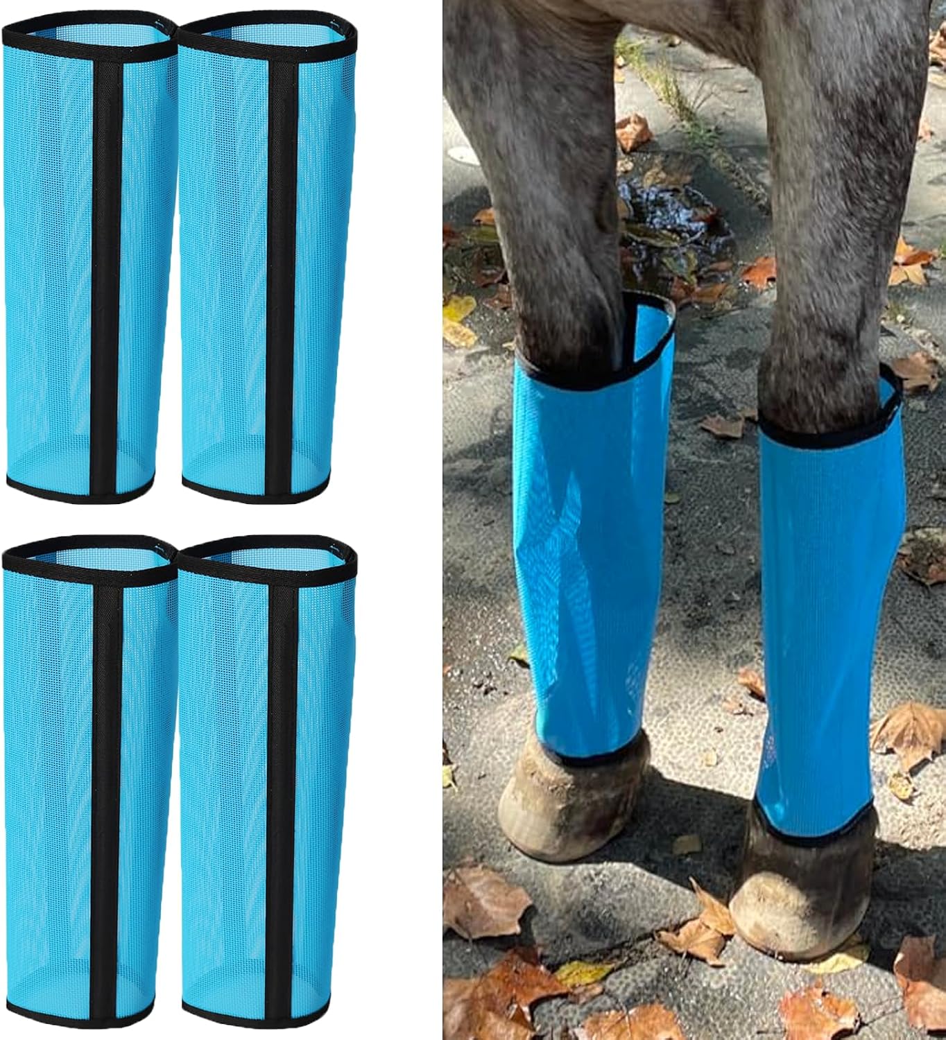 LOLEDE horse fly boots set showing all four leg wraps extended