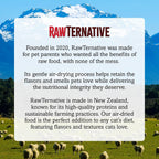Grandma Mae's RawTernative cat food packaging showing New Zealand air-dried badge