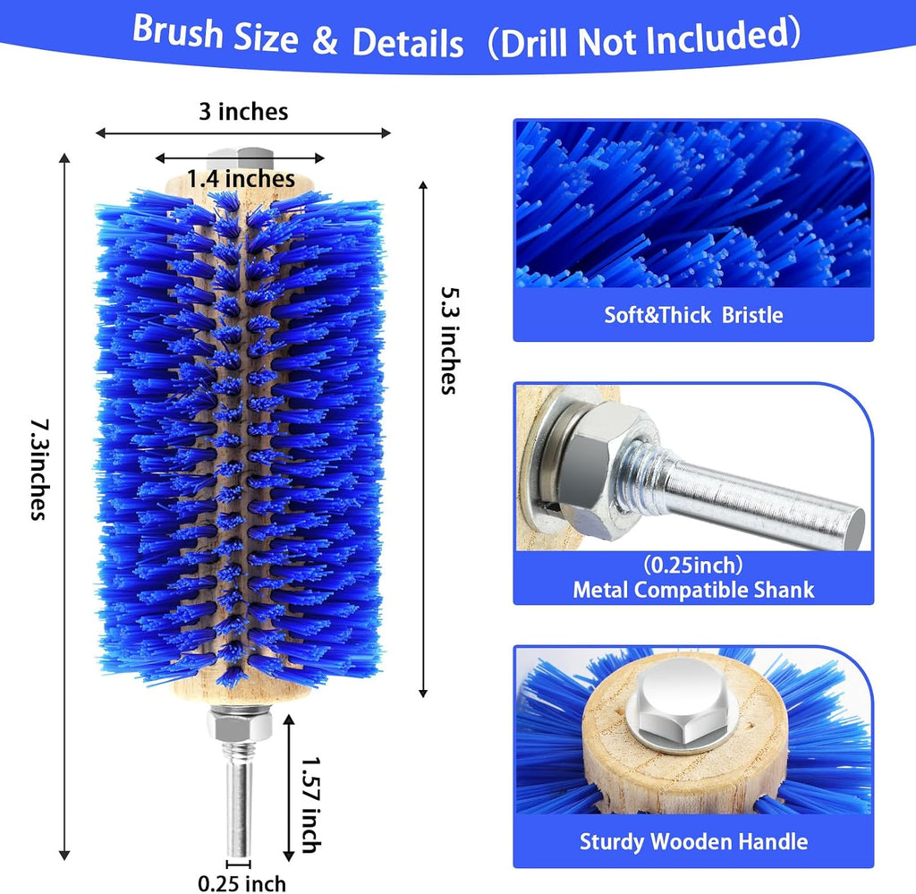 Close up of Verdanzia drill brush attachment bristles
