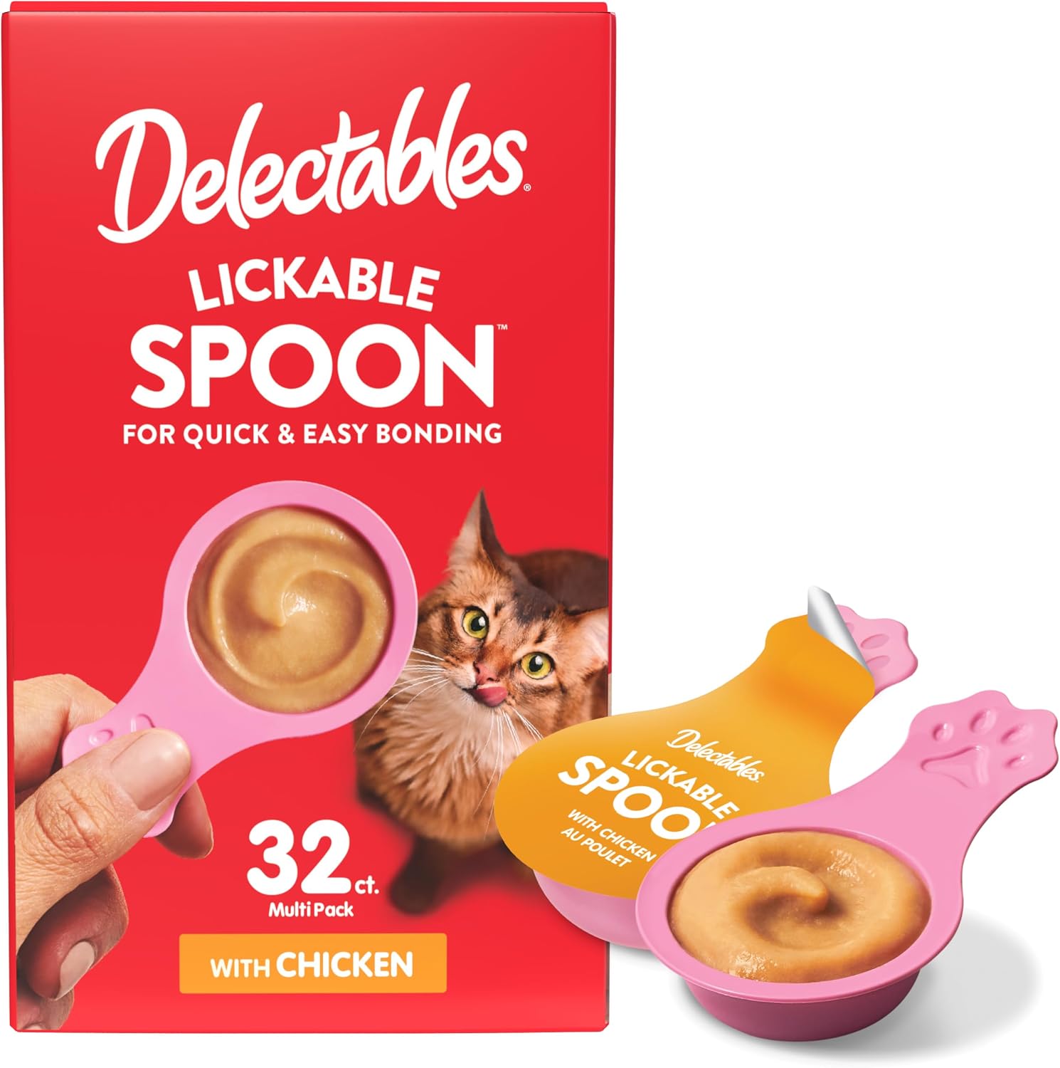 Delectables Lickable Spoon Handheld Wet Cat Treats Made with Real Chicken & Salmon, Quick & Easy Creamy Puree, Mess Free, Grain-Free, No Added Fillers, No by-Products, Variety Pack, 32ct - Image 9