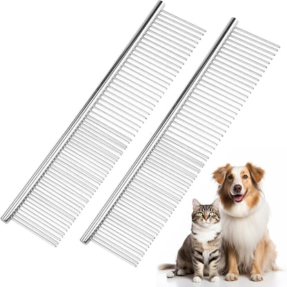 PETTOM Pet Steel Grooming Tool Poodle Finishing Butter Comb 7 1/2-inch L Silver Dog Combs with Rounded Ends Stainless Steel Teeth, Cat Comb for Removing Tangles and Knots - Image 9