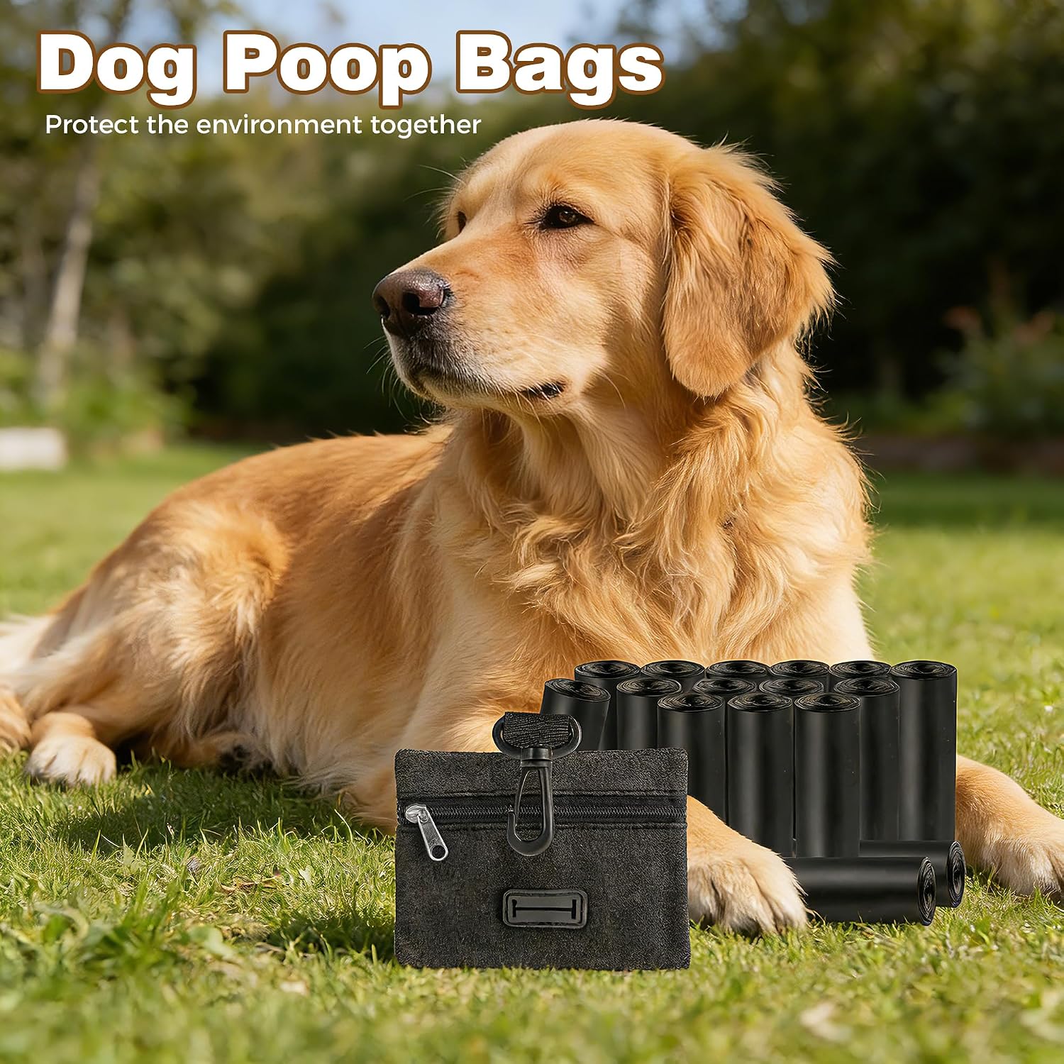 Charmount portable waste bag holder with zipper open loading coreless roll