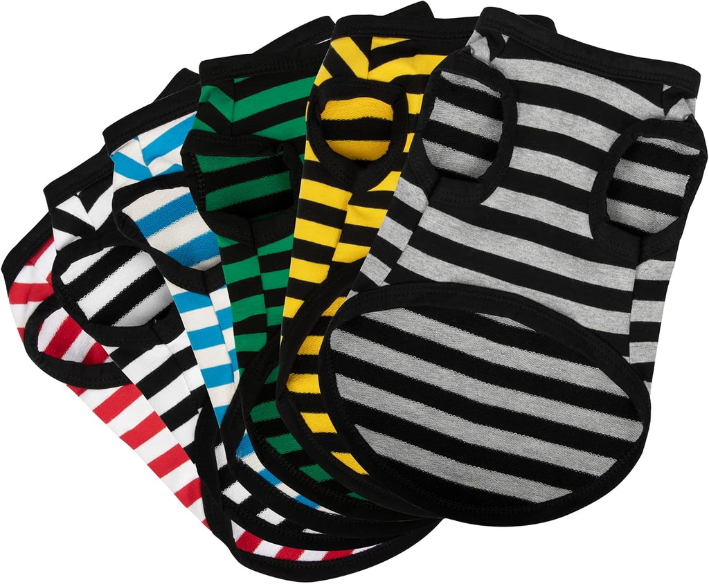 Paiaite 6 piece striped dog shirt set front view
