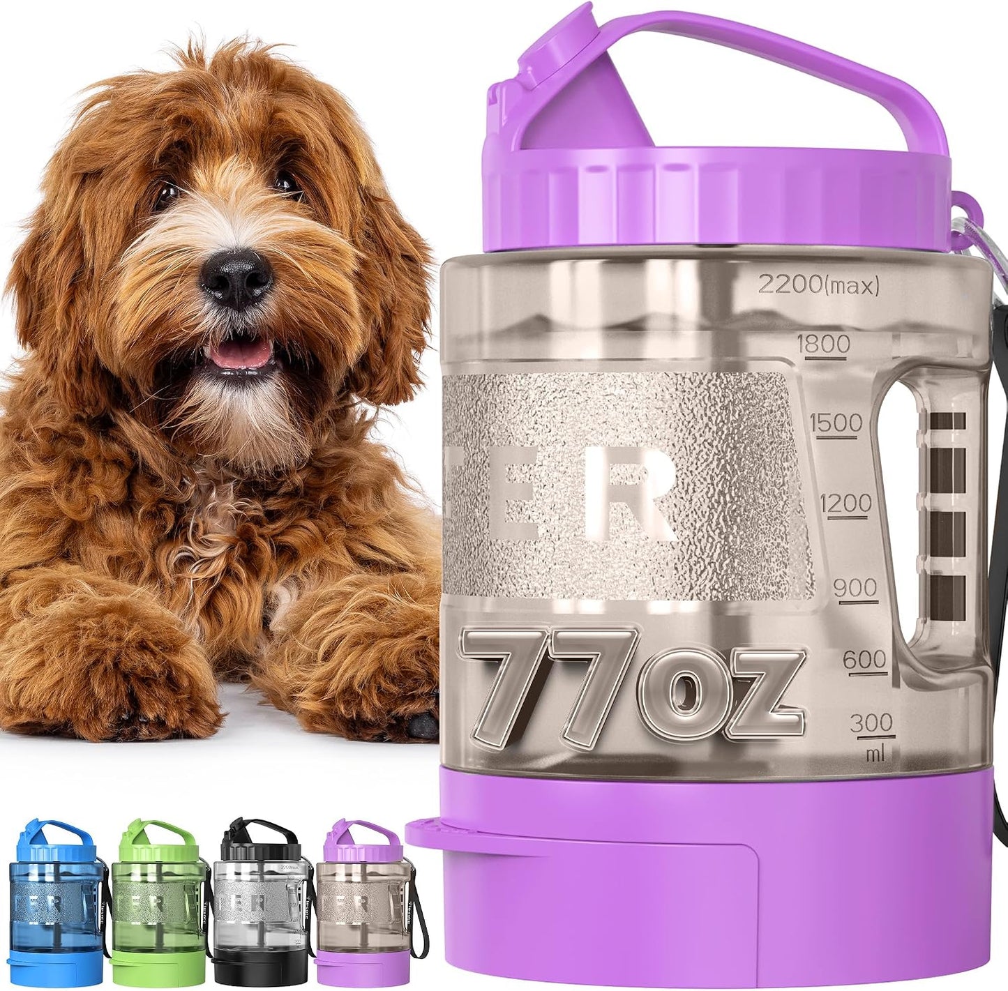 lesotc Dog Water Bottle, Portable Water Dispenser with Bowl, Leak Proof Pet Travel Squeeze Bottle, Puppy Essentials Dog Stuff Accessories for Outdoor Walking, Hiking, Camping - Image 11