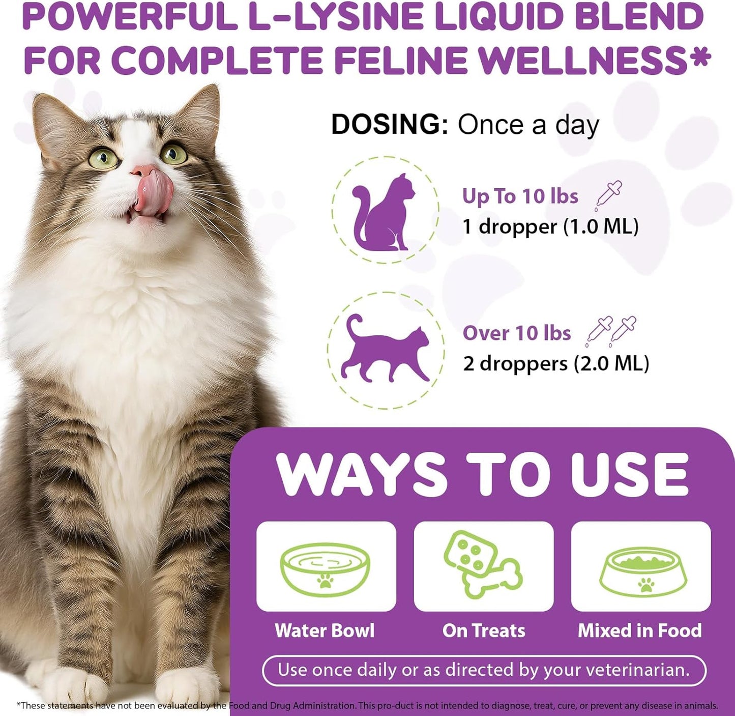 Premium L-Lysine liquid supplement packaging showing 60 milliliters bottle.