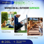 Smelleze non toxic dog poop smell remover used on concrete patio tiles