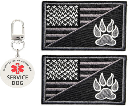 Service Dog Patches 2Pcs, Servcie Dog ID Tag Easily Attach to Collar, Harness, Vest (Medium- 1.18 x 4.33) - Image 10