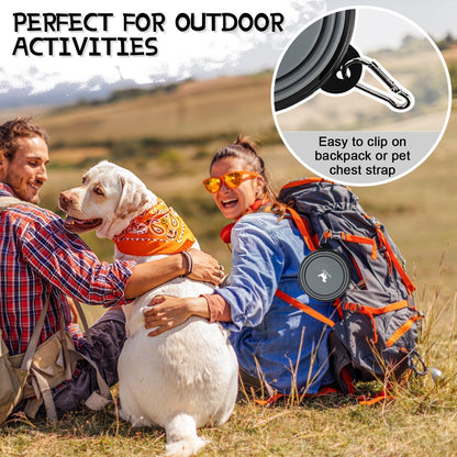 Rest-Eazzzy food grade silicone dog bowl pack of two outdoor feeding