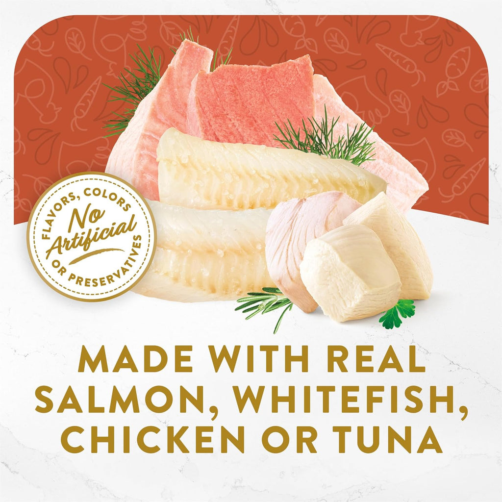 Back view of the product packaging showing detailed ingredients and feeding guide.