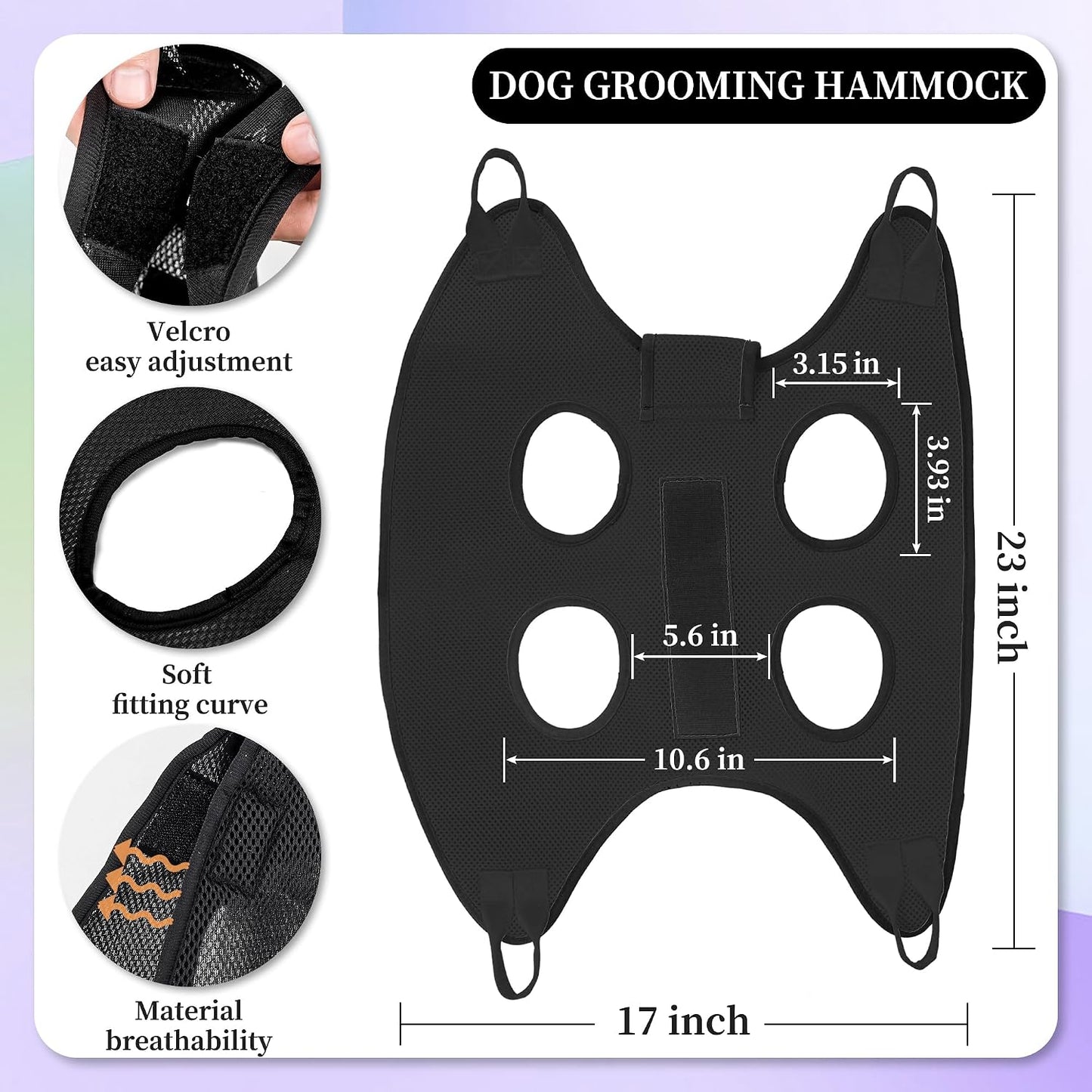Patiencet small dog grooming hammock with nail kit tools