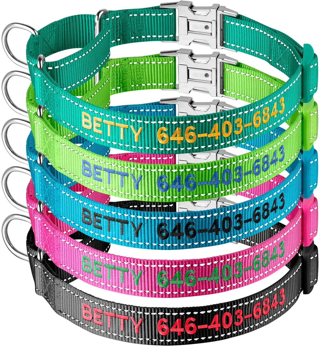 Heavy duty personalized martingale collar for large and medium breeds