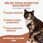 Natural pet digestive supplement for cats straining in the litter box.