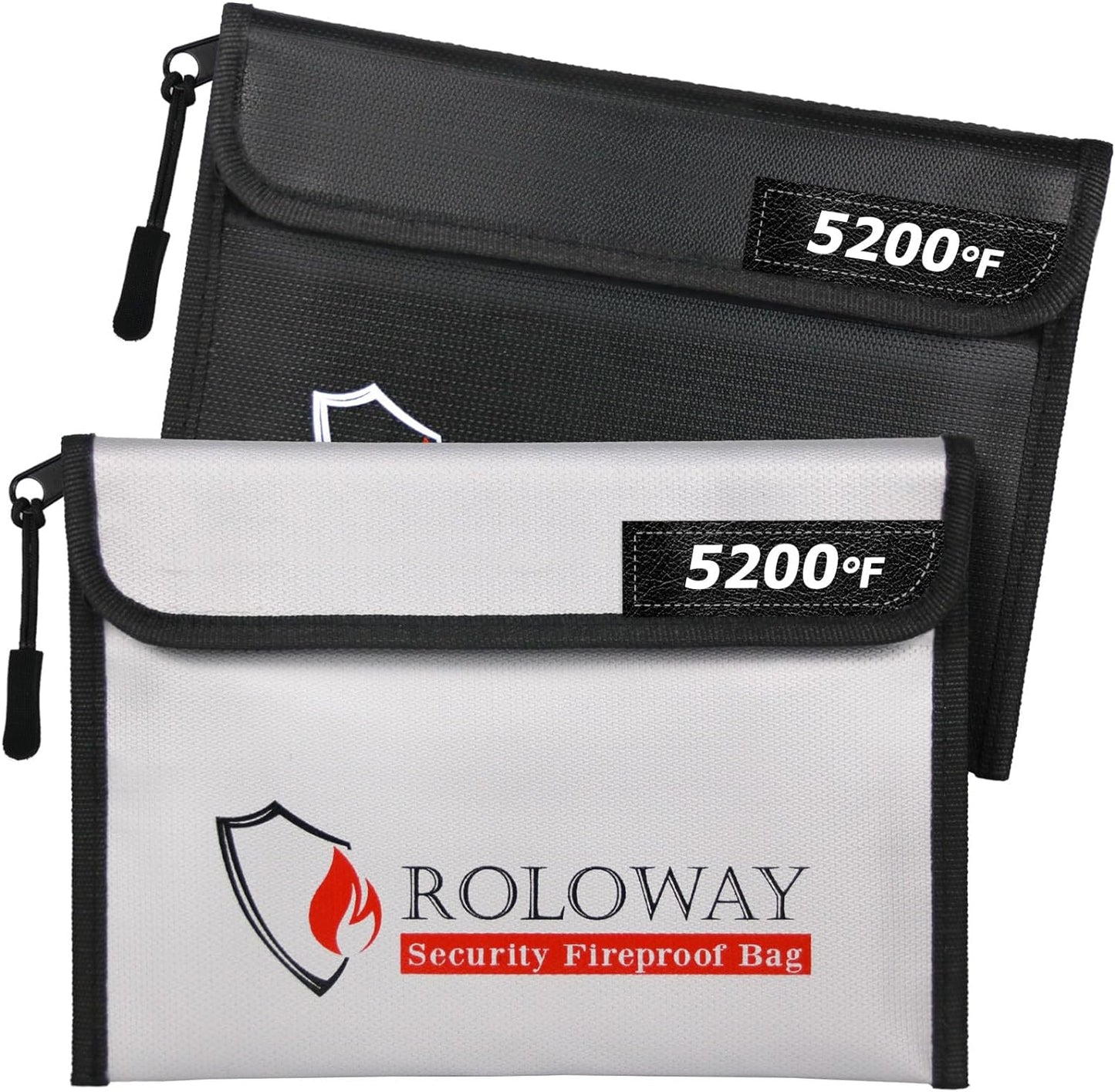ROLOWAY Small Fireproof Bag (5 x 8 inches), Non-itchy Fireproof Money Bag for Cash, Valuables, Passport, Currency & Keys (2-Pack) - Image 11