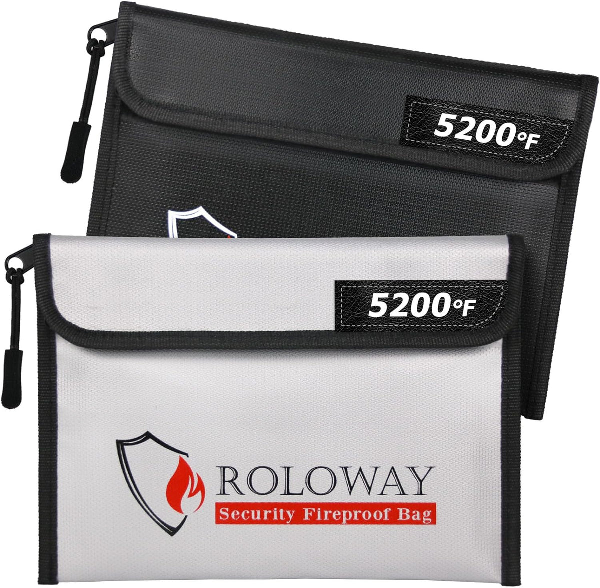 ROLOWAY Small Fireproof Bag (5 x 8 inches), Non-itchy Fireproof Money Bag for Cash, Valuables, Passport, Currency & Keys (2-Pack) - Image 11