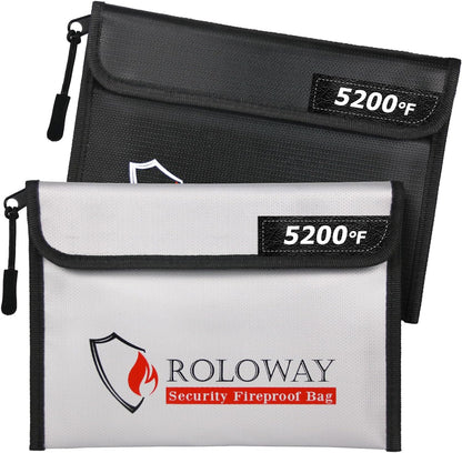 ROLOWAY Small Fireproof Bag (5 x 8 inches), Non-itchy Fireproof Money Bag for Cash, Valuables, Passport, Currency & Keys (2-Pack) - Image 11