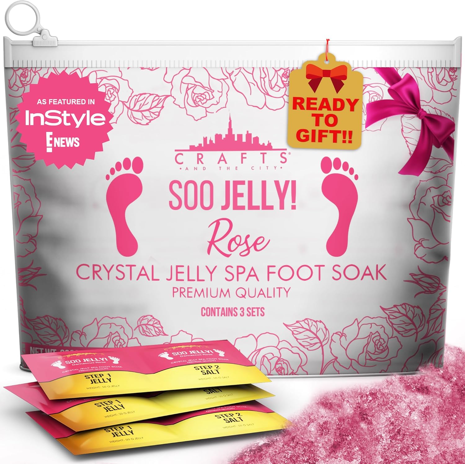 Crafts And The City Soo Jelly Pedicure Pack Damascus Rose front view