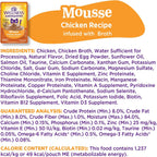 Moisture rich adult cat food mousse for picky eaters