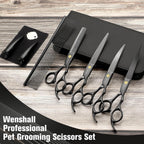 Wenshall upward and downward curved pet grooming scissors for precision face trimming