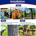 Livestock scratching brush mounted on barn wall